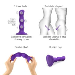 Strap On Me - Dildo Geisha Balls - Medium - Purple Strap On Me - Dildo Geisha Balls - Medium - Purple