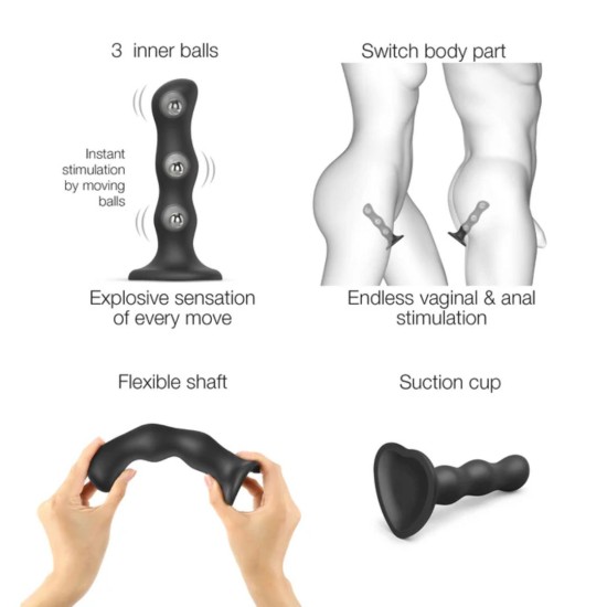 Strap On Me - Dildo Geisha Balls - XL - Black Strap On Me - Dildo Geisha Balls - XL - Black