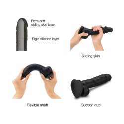Strap On Me - Sliding Skin Realistic Dildo - Black - XL Strap On Me - Sliding Skin Realistic Dildo - Black - XL