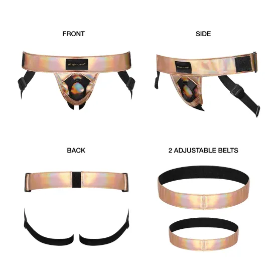 Strap On Me - Leatherette Harness Curious - Rose Gold Holographic Strap On Me - Leatherette Harness Curious - Rose Gold Holographic