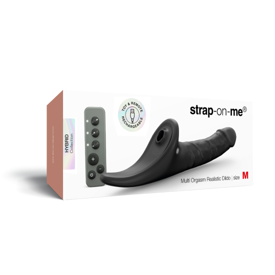 Strap On Me - Multi Orgasm Realistic Dildo - M - Black Tr Strap On Me - Multi Orgasm Realistic Dildo - M - Black Tr