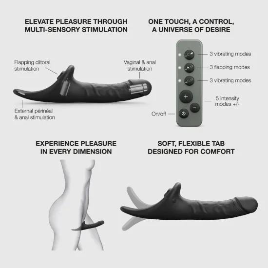 Strap On Me - Multi Orgasm Realistic Dildo - M - Black Tr Strap On Me - Multi Orgasm Realistic Dildo - M - Black Tr