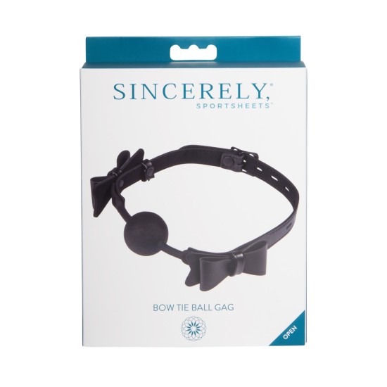 Sportsheets Sincerely Bow Tie Faux Leather Silicone Ball Gag Sportsheets Sincerely Bow Tie Faux Leather Silicone Ball Gag