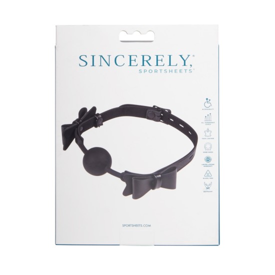 Sportsheets Sincerely Bow Tie Faux Leather Silicone Ball Gag Sportsheets Sincerely Bow Tie Faux Leather Silicone Ball Gag