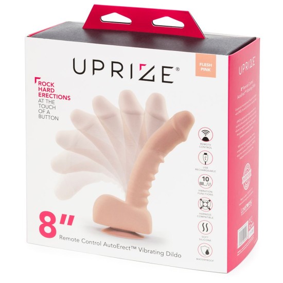 Uprize Remote Control Rising 8 Inch Vibrating Realistic Dildo Pink Flesh Uprize Remote Control Rising 8 Inch Vibrating Realistic Dildo Pink Flesh