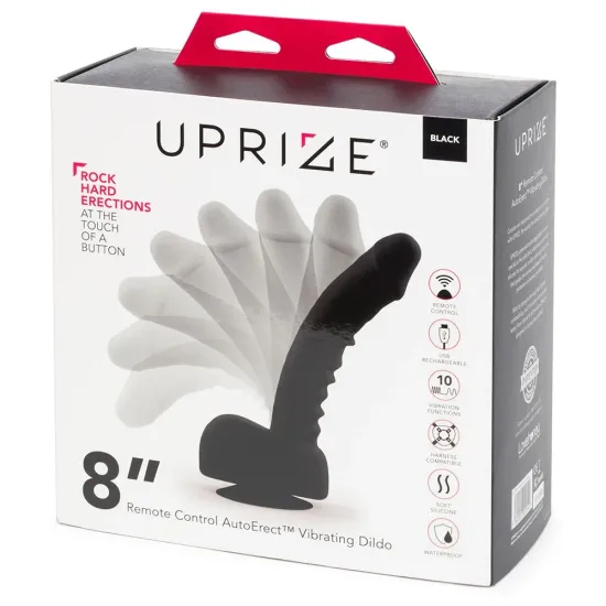 Uprize Remote Control Rising 8 Inch Vibrating Realistic Dildo Black Uprize Remote Control Rising 8 Inch Vibrating Realistic Dildo Black