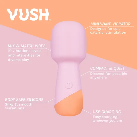 Vush - Peachy Mini Wand Massager Vush - Peachy Mini Wand Massager