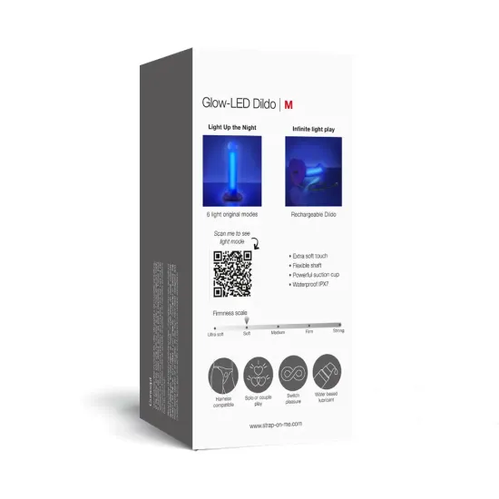 Strap On Me - Glow-LED Dildo Purple - M