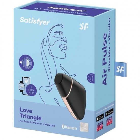 Satisfyer App Enabled Love Triangle Clit Massager Black Satisfyer App Enabled Love Triangle Clit Massager Black