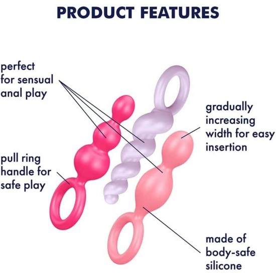 Satisfyer Booty Call Set Of 3 Multicolour Anal Plugs Satisfyer Booty Call Set Of 3 Multicolour Anal Plugs