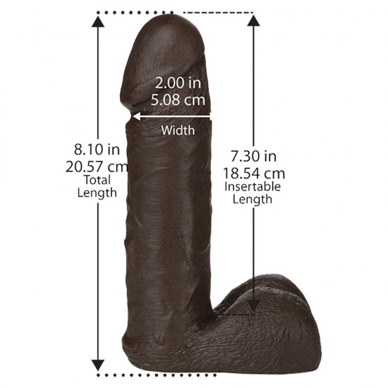 VacULock 8 Inch Realistic Dildo Attachment Black VacULock 8 Inch Realistic Dildo Attachment Black