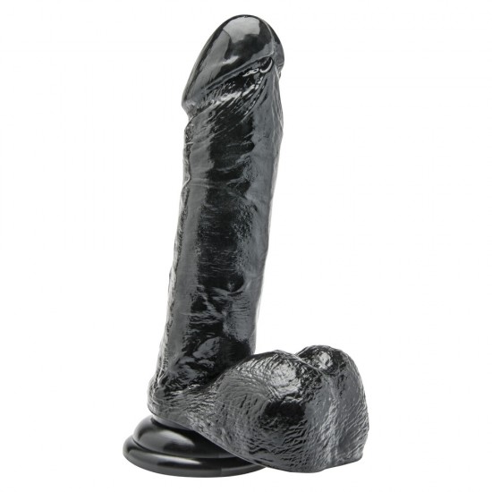 ToyJoy Get Real 7 Inch Dong With Balls Black ToyJoy Get Real 7 Inch Dong With Balls Black