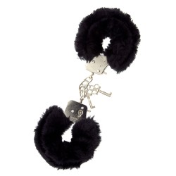 Furry Metal Handcuffs Black Furry Metal Handcuffs Black