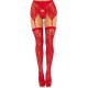 Leg Avenue Lace Stockings and Garterbelt Red Leg Avenue Lace Stockings and Garterbelt Red