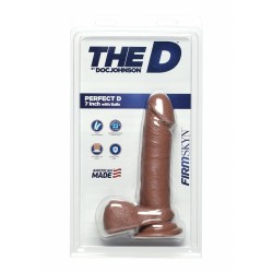 The D Perfect D FIRMSKYN 7 Inch Dildo with Balls Caramel The D Perfect D FIRMSKYN 7 Inch Dildo with Balls Caramel
