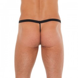 Mens Black GString With Pink Pouch
