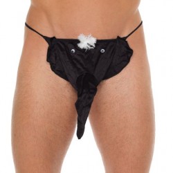Mens Black GString With Elephant Animal Pouch Mens Black GString With Elephant Animal Pouch
