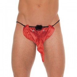 Mens Black GString With Red Elephant Animal Pouch Mens Black GString With Red Elephant Animal Pouch