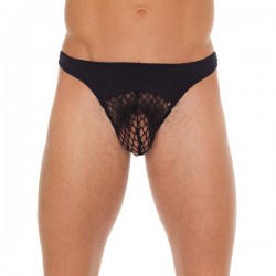 Mens Black GString With A Net Pouch Mens Black GString With A Net Pouch