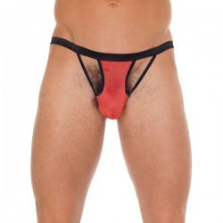 Mens Black GString With Red Pouch Mens Black GString With Red Pouch