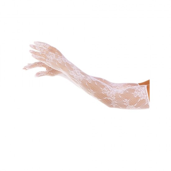 Leg Avenue Opera Floral Gloves White Leg Avenue Opera Floral Gloves White