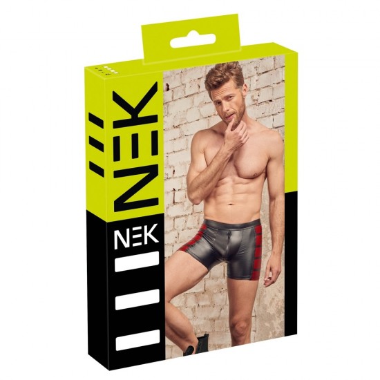NEK Matte Look Pants In Black and Red NEK Matte Look Pants In Black and Red