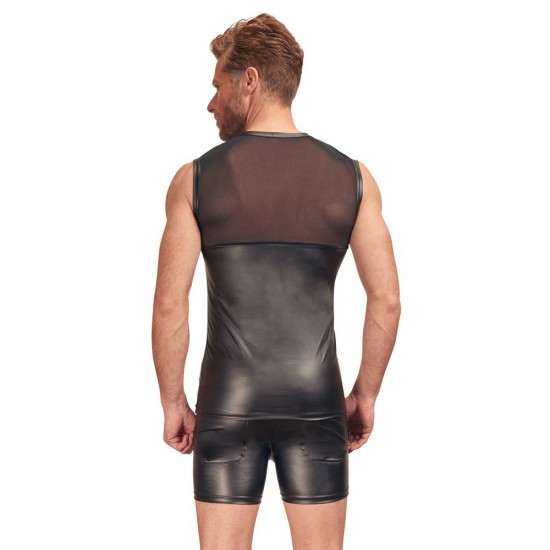 NEK Matte Look Shirt With Chest Harness Black NEK Matte Look Shirt With Chest Harness Black