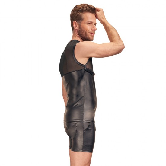 NEK Matte Look Shirt With Chest Harness Black NEK Matte Look Shirt With Chest Harness Black