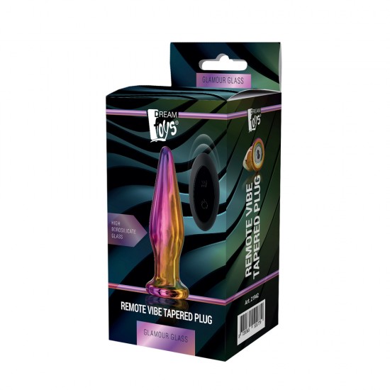 Glamour Glass Remote Control Tapered Butt Plug Glamour Glass Remote Control Tapered Butt Plug