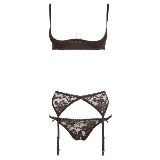 Cottelli Collection Black Half Bra Set Cottelli Collection Black Half Bra Set