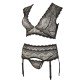 Cottelli Plus Size Bralette and String Set Black Cottelli Plus Size Bralette and String Set Black