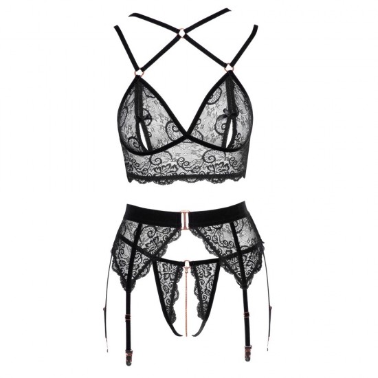 Abierta Fina Lacey Open Suspender Set Abierta Fina Lacey Open Suspender Set