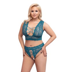 Cottelli Curves Bralette and Crotchless Thong Set Cottelli Curves Bralette and Crotchless Thong Set
