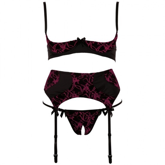 Cottelli Cupless and Crotchless Bra Set Cottelli Cupless and Crotchless Bra Set