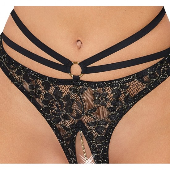 Abierta Fina Shelf Bra and Crotchless String Abierta Fina Shelf Bra and Crotchless String