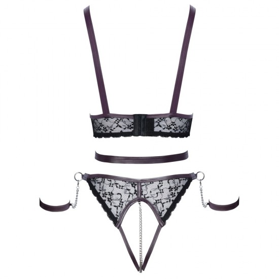 Cottelli Lace and Chain Bondage Crotchless Set Cottelli Lace and Chain Bondage Crotchless Set