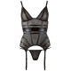 Black Powernet Suspender Basque With Matching GString Black Powernet Suspender Basque With Matching GString