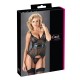 Black Powernet Suspender Basque With Matching GString Black Powernet Suspender Basque With Matching GString