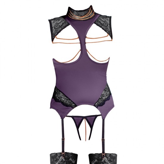 Abierta Fina Basque and Crotchless Set Chains Abierta Fina Basque and Crotchless Set Chains