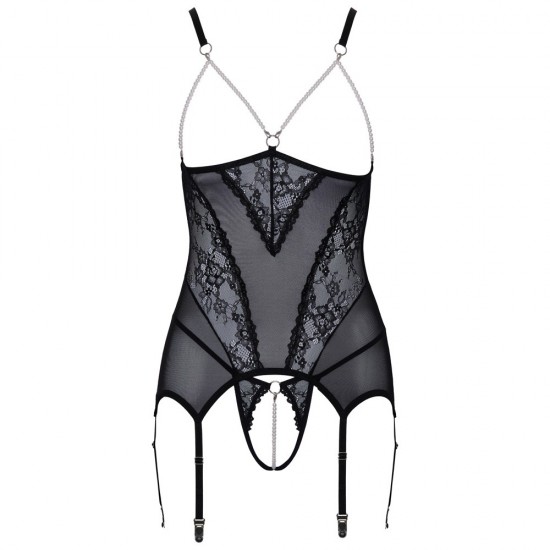 Cupless Lace Basque Black Cupless Lace Basque Black