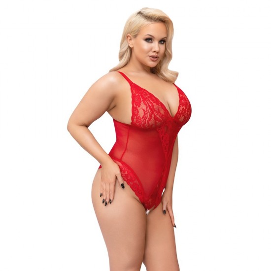 Cottelli Curves Crotchless Body Red Cottelli Curves Crotchless Body Red