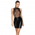 Noir Sheer and Wet Look Sleeveless Dress