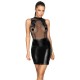 Noir Sheer and Wet Look Sleeveless Dress Noir Sheer and Wet Look Sleeveless Dress