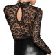 Noir Black Lace and Wet Look Pencil Dress Noir Black Lace and Wet Look Pencil Dress