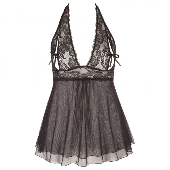 Cottelli Plus Size Halter Neck Babydoll Black Cottelli Plus Size Halter Neck Babydoll Black