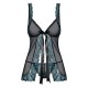 Obsessive Open Front Babydoll And String Black Obsessive Open Front Babydoll And String Black