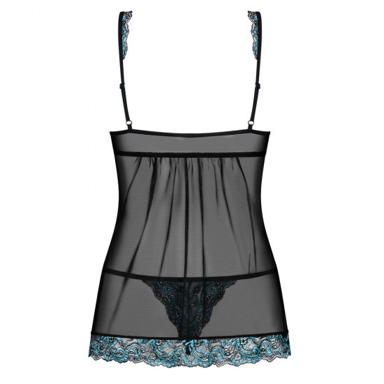 Obsessive Open Front Babydoll And String Black Obsessive Open Front Babydoll And String Black