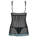 Obsessive Open Front Babydoll And String Black Obsessive Open Front Babydoll And String Black