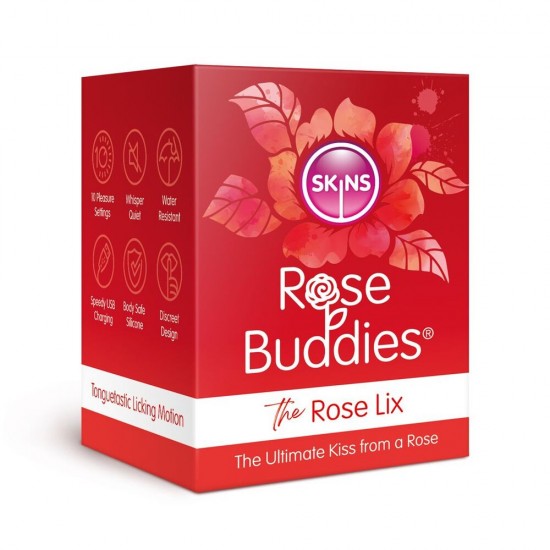 Skins Rose Buddies The Rose Flix Clitoral Massager Red Skins Rose Buddies The Rose Flix Clitoral Massager Red