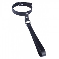 The Red Leather Collar with Short Leash The Red Leather Collar with Short Leash